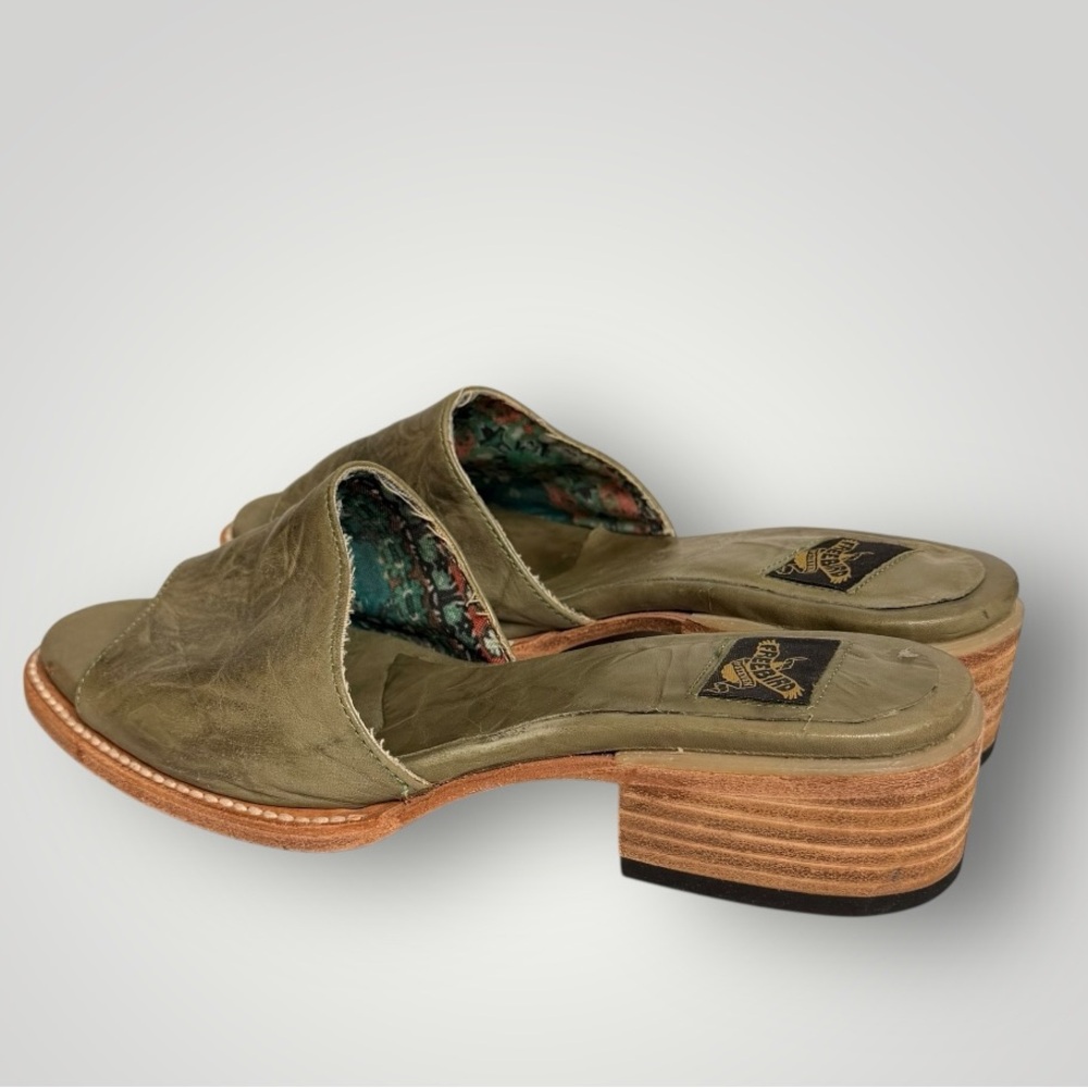 Freebird Path Leather Block Heel Slides Womens Si… - image 4